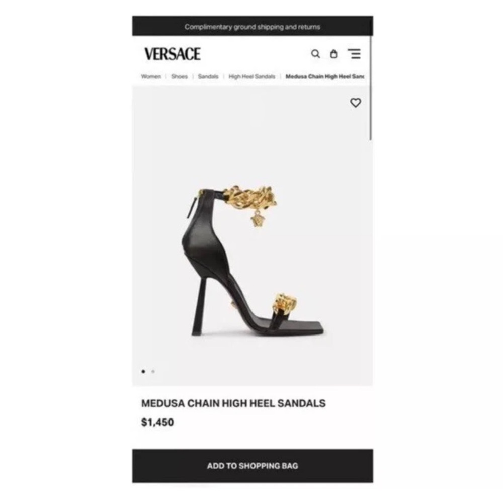 New! VERSACE Medusa Chain Square Toe Heels Pink Leather Gold Hardware Sandals - Picture 5 of 15